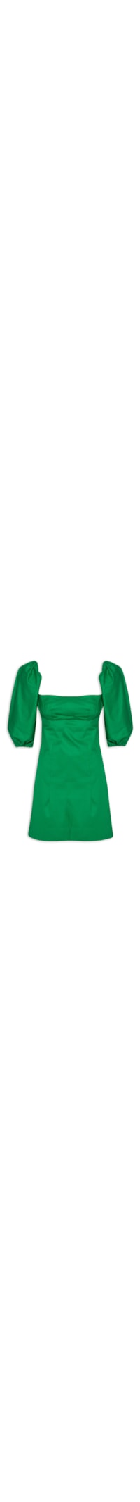 Vestido Curto Mangas Bufantes - Verde