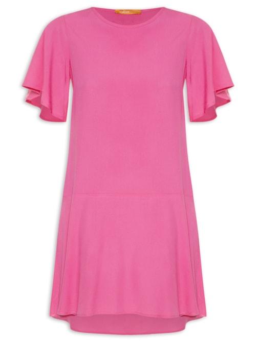 Vestido Curto Mangas Curtas - Rosa