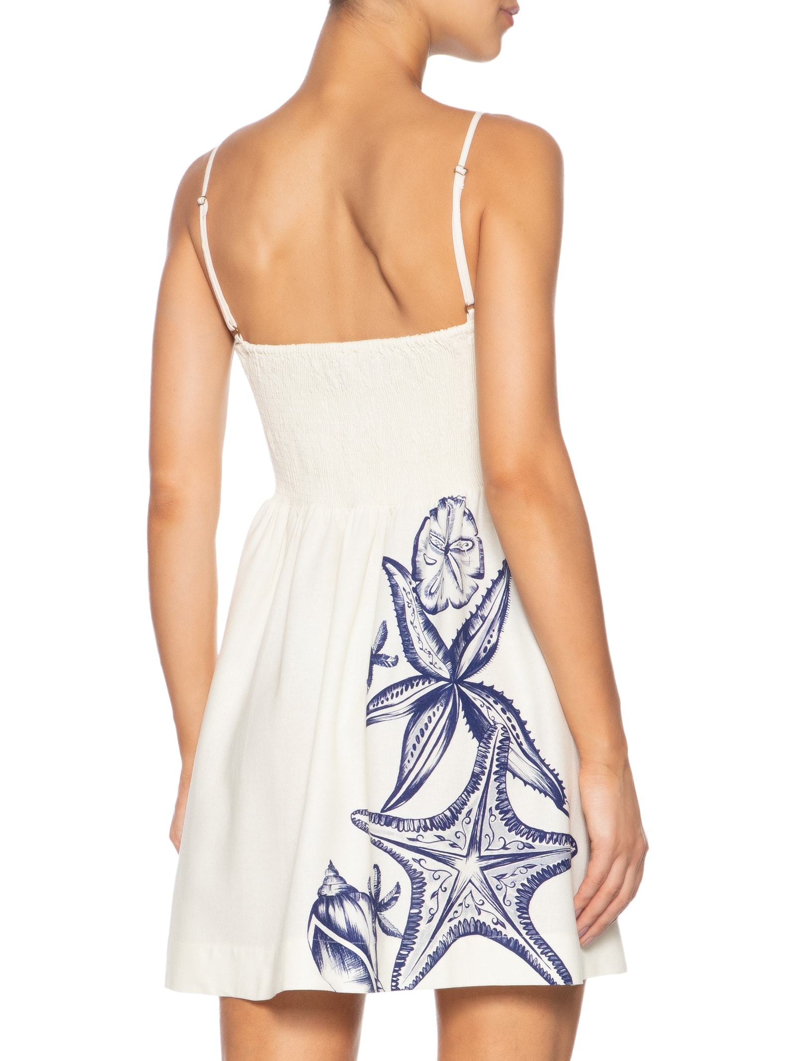 Vestido Curto Mar De Estrelas Off White Farm
