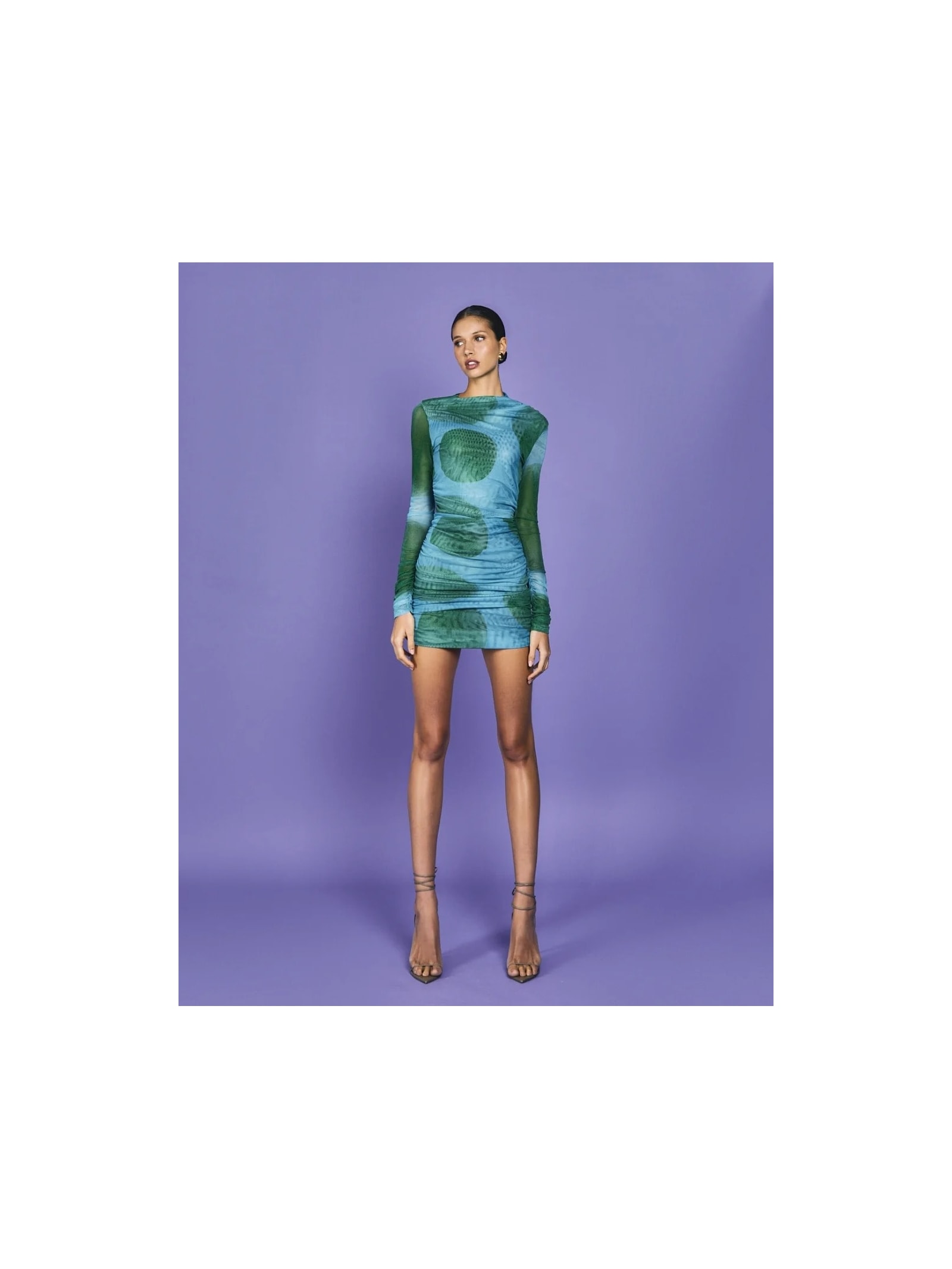 Vestido Curto Mareh Caravela Verde e Azul Shop Ginger