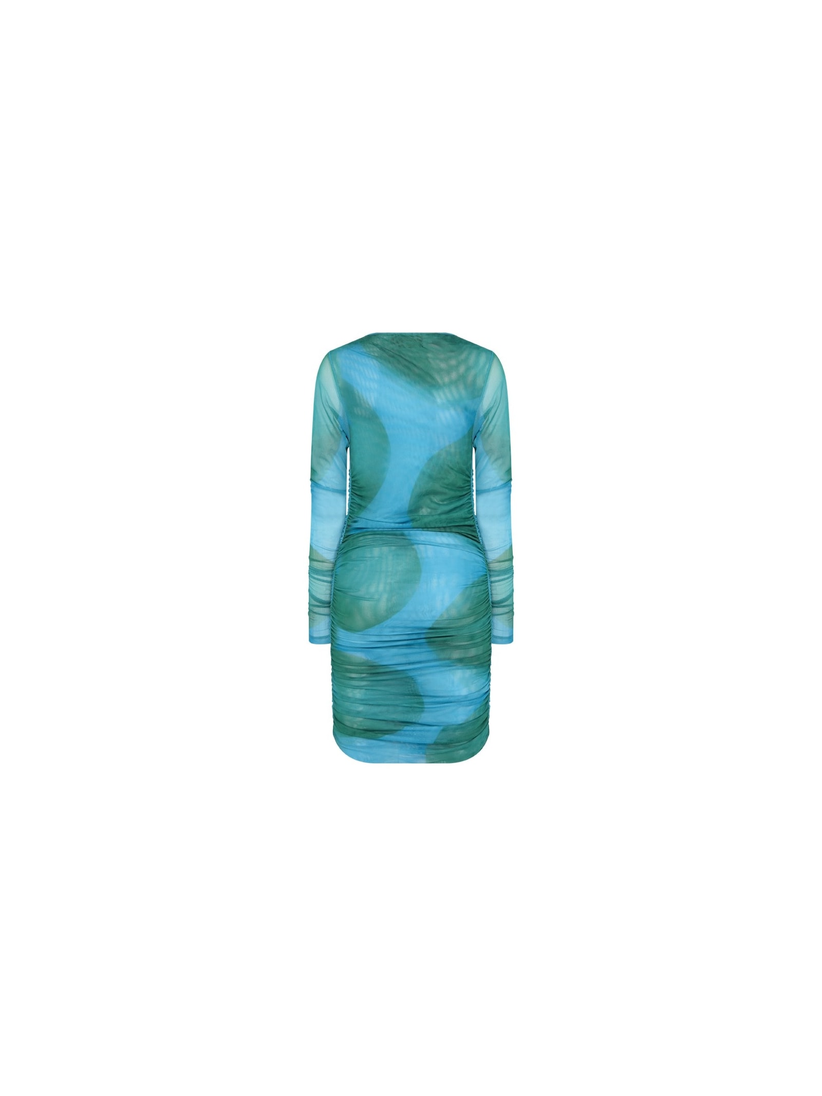 Vestido Curto Mareh Caravela Verde e Azul Shop Ginger