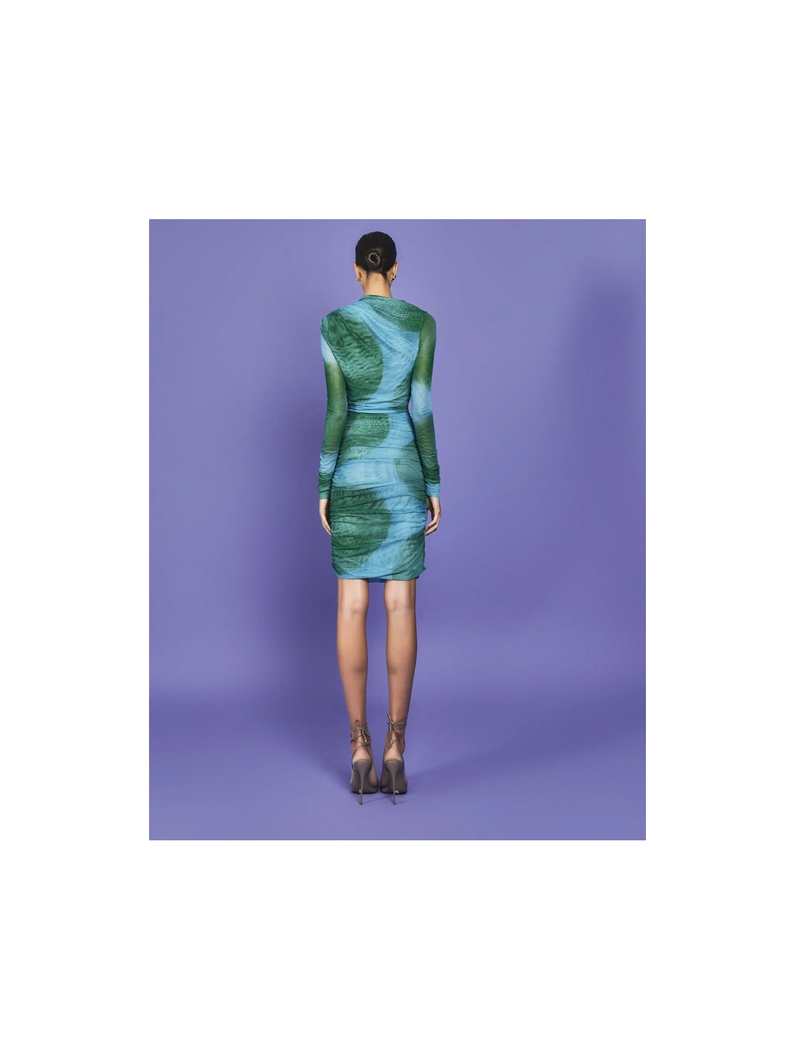 Vestido Curto Mareh Caravela Verde e Azul Shop Ginger