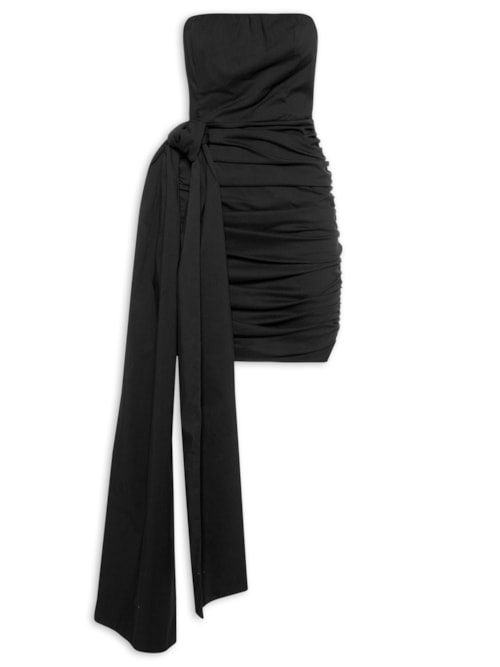 Vestido Curto Maxi Laço - Preto