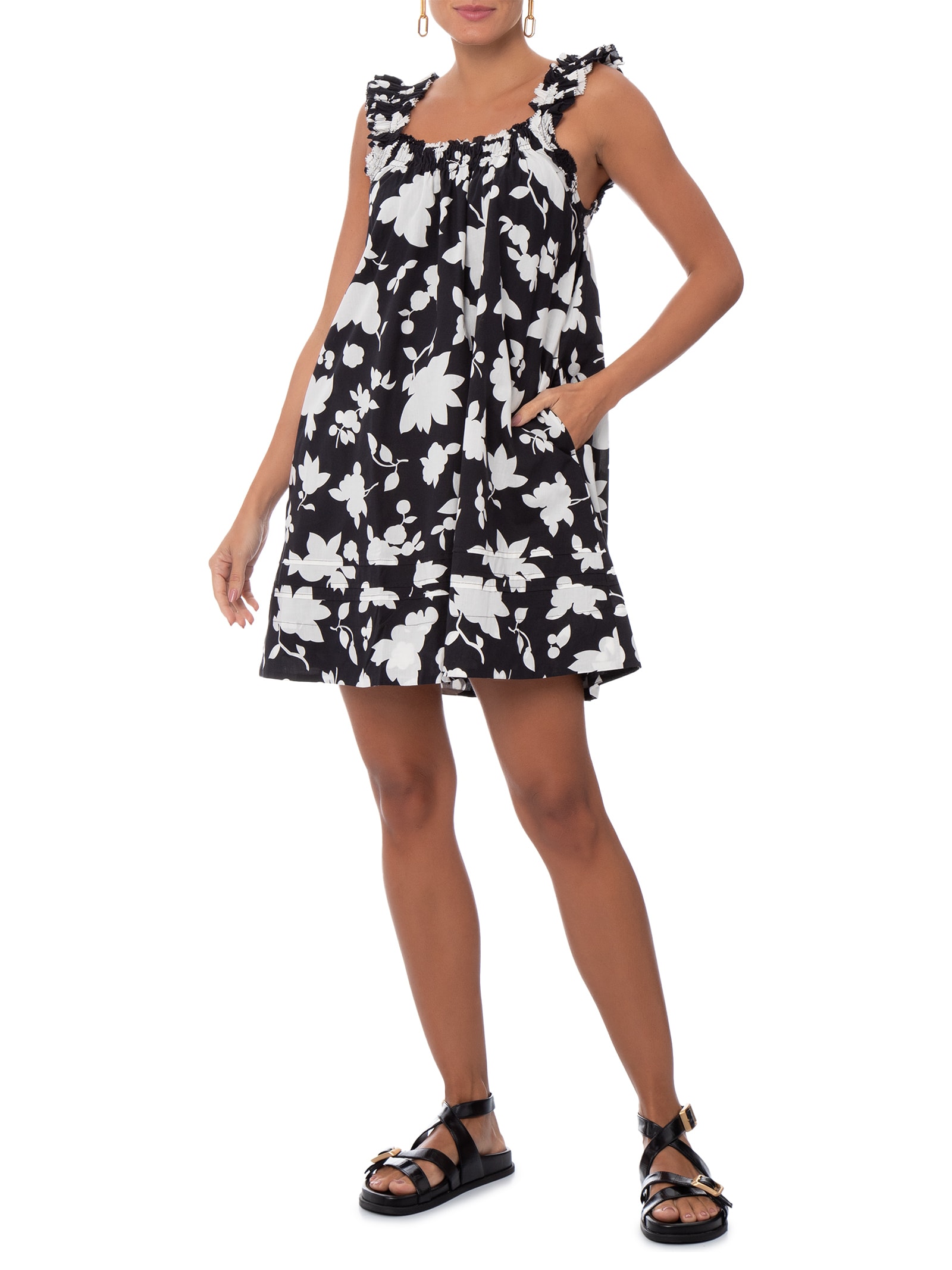 Vestido Curto Meg Cotton Mini Dress Preto Levi's