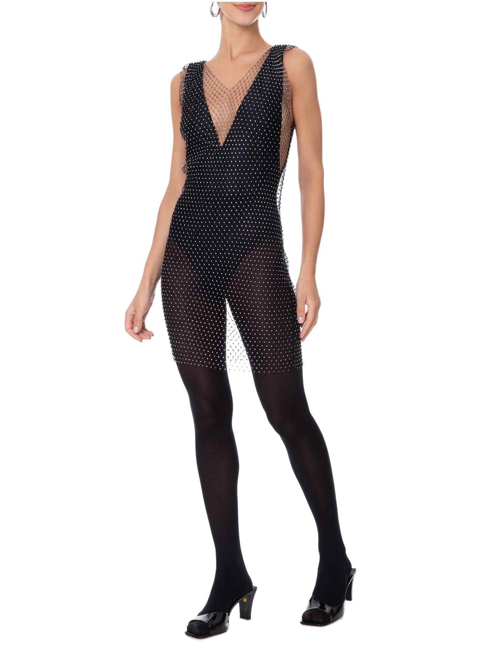 Vestido Curto Metálico Preto Market 33