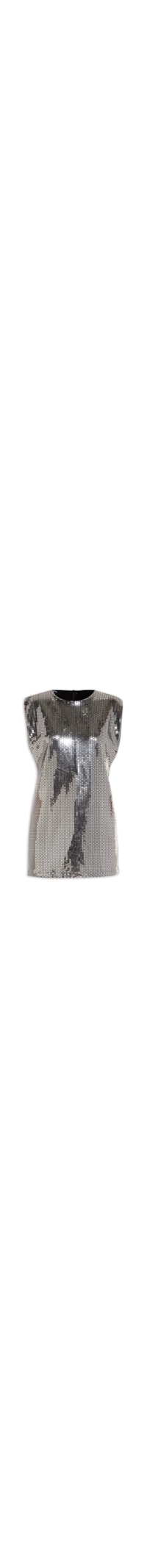 Vestido Curto Metalizado - Prata
