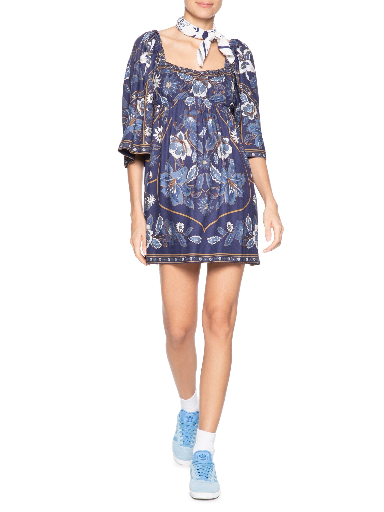 Vestido Curto Mg Marcelle Azul Farm