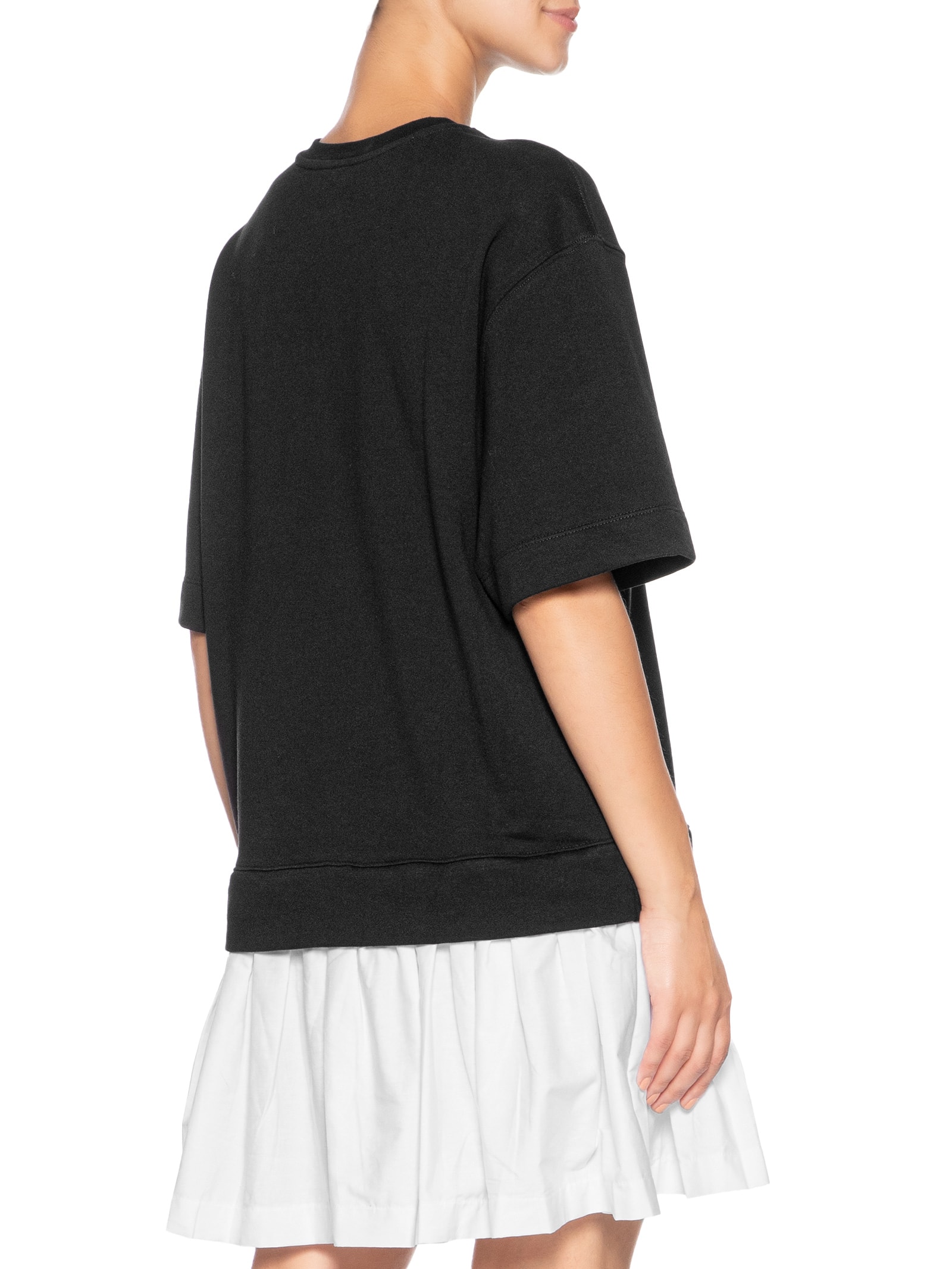 Vestido Curto Moletom Bordado Preto Farm