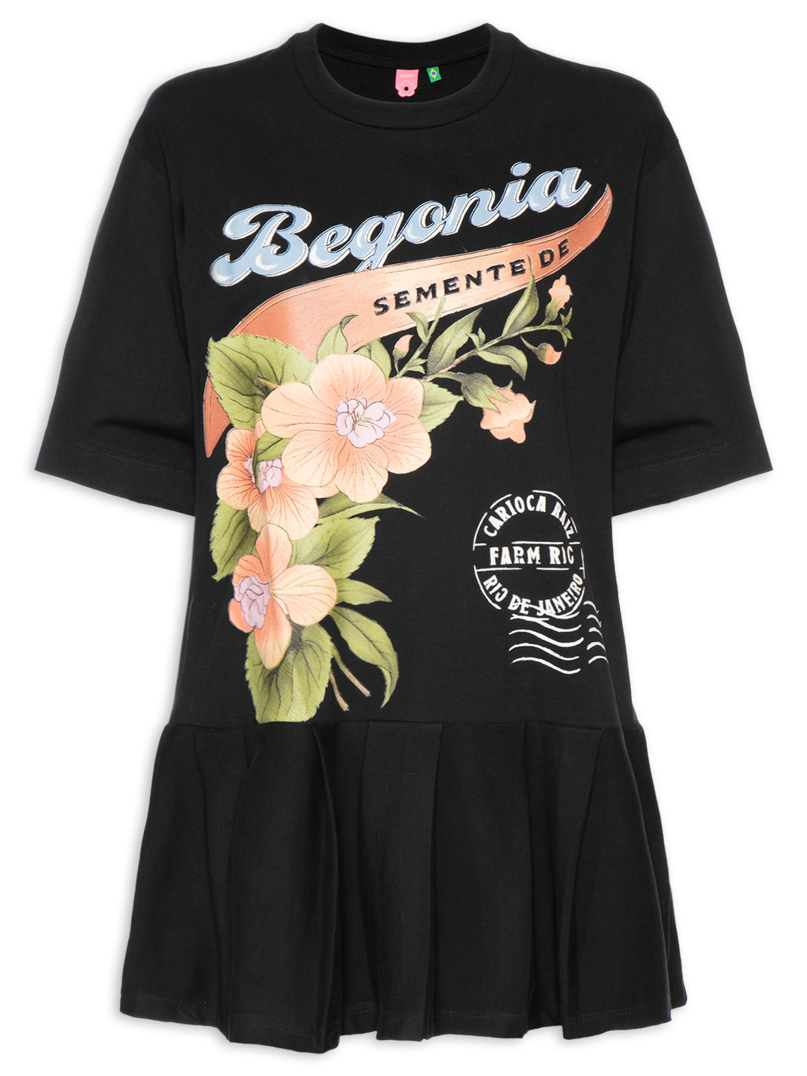 Vestido Curto Moletom Selos Do Brasil Preto Farm