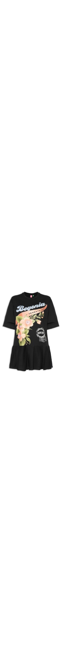 Vestido Curto Moletom Selos Do Brasil - Preto