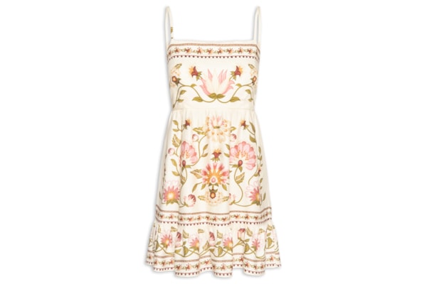 Vestido Curto Natureza Romântica - Bege