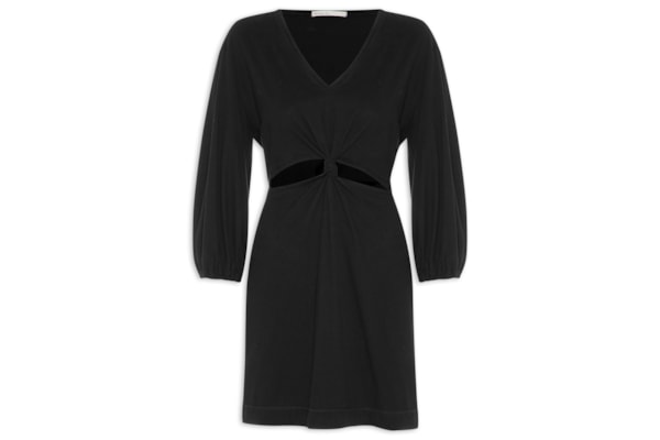 Vestido Curto Nó Frente - Preto