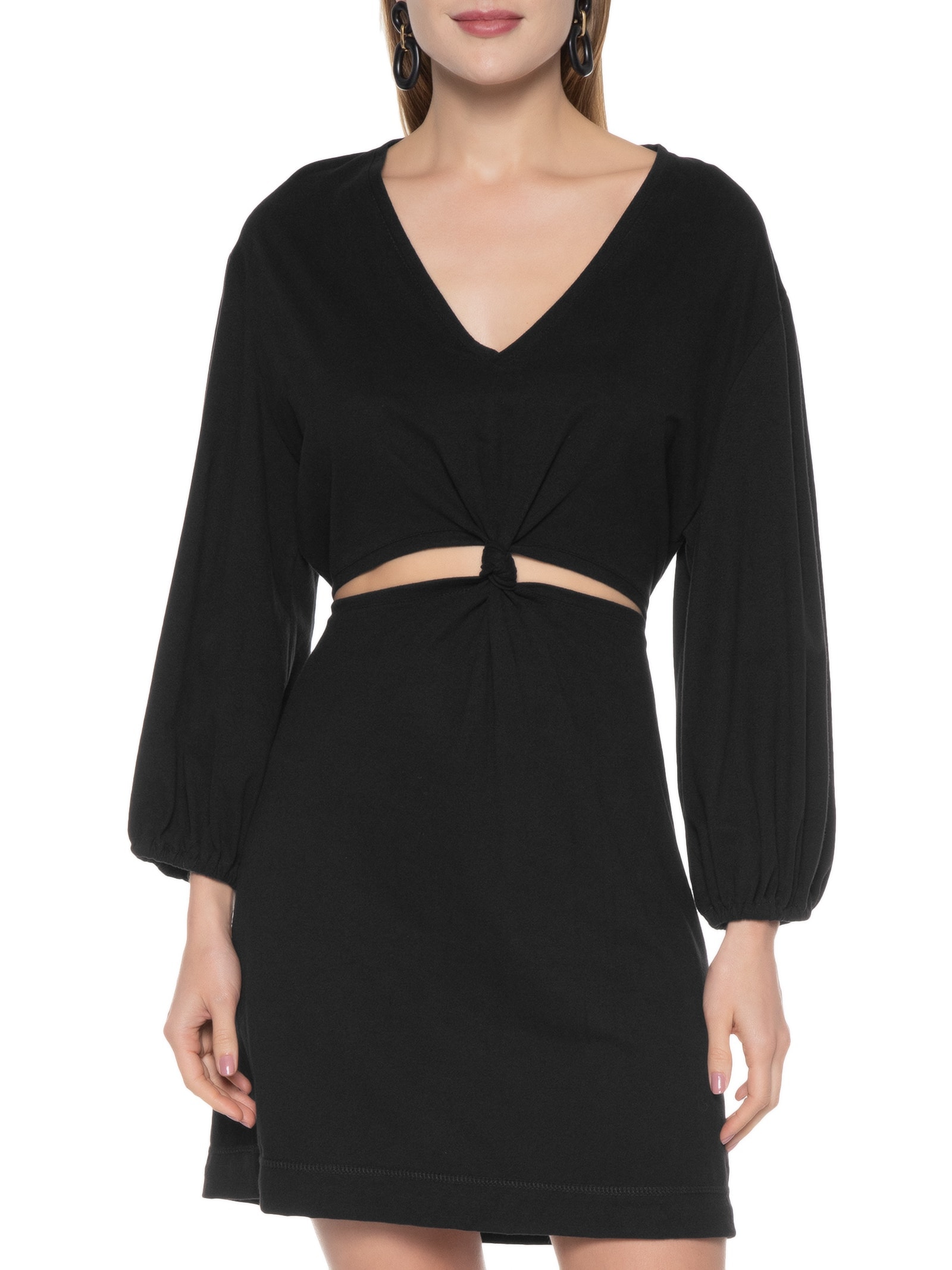 Vestido Curto Nó Frente Preto Dress To