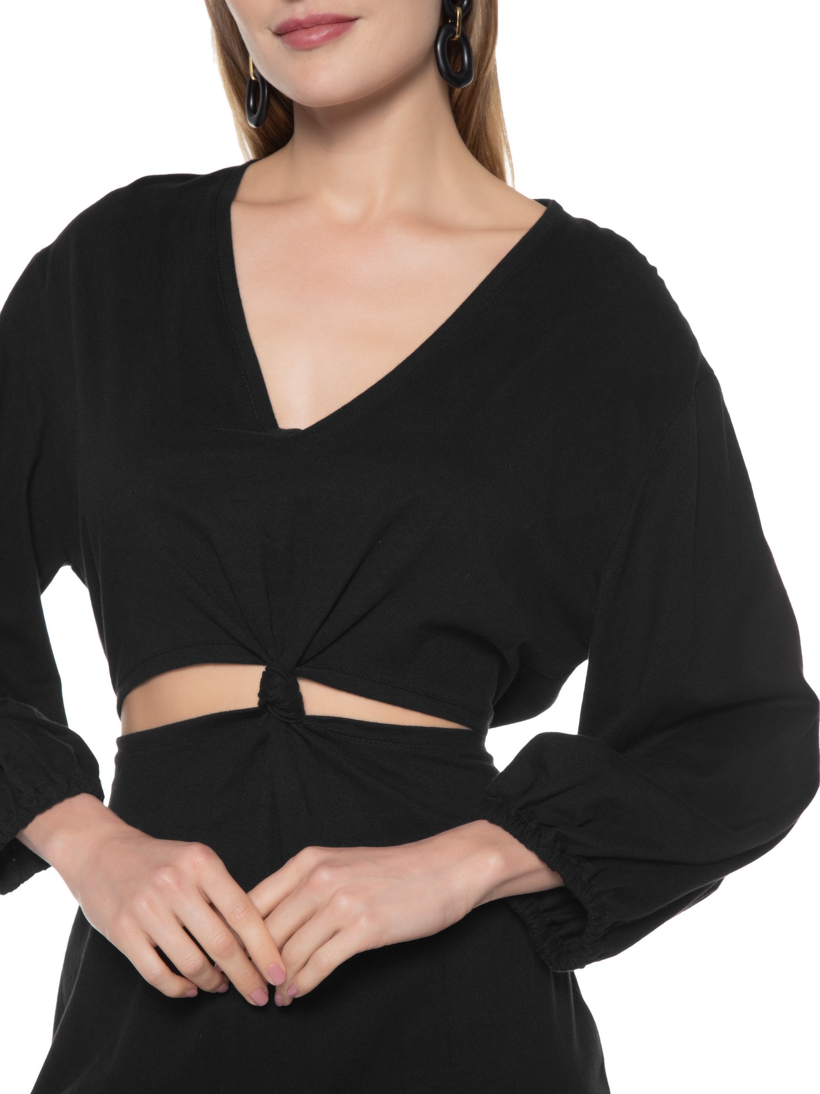 Vestido Curto Nó Frente Preto Dress To