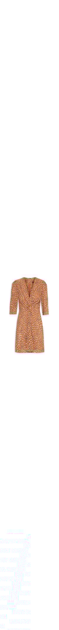 Vestido Curto Nó Frontal Onça Pingo - Animal Print