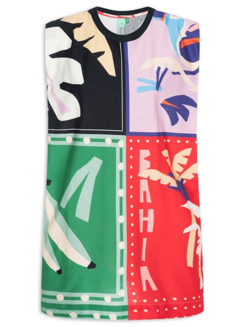 Vestido Curto Ombreira Lenço Brasil – Verde