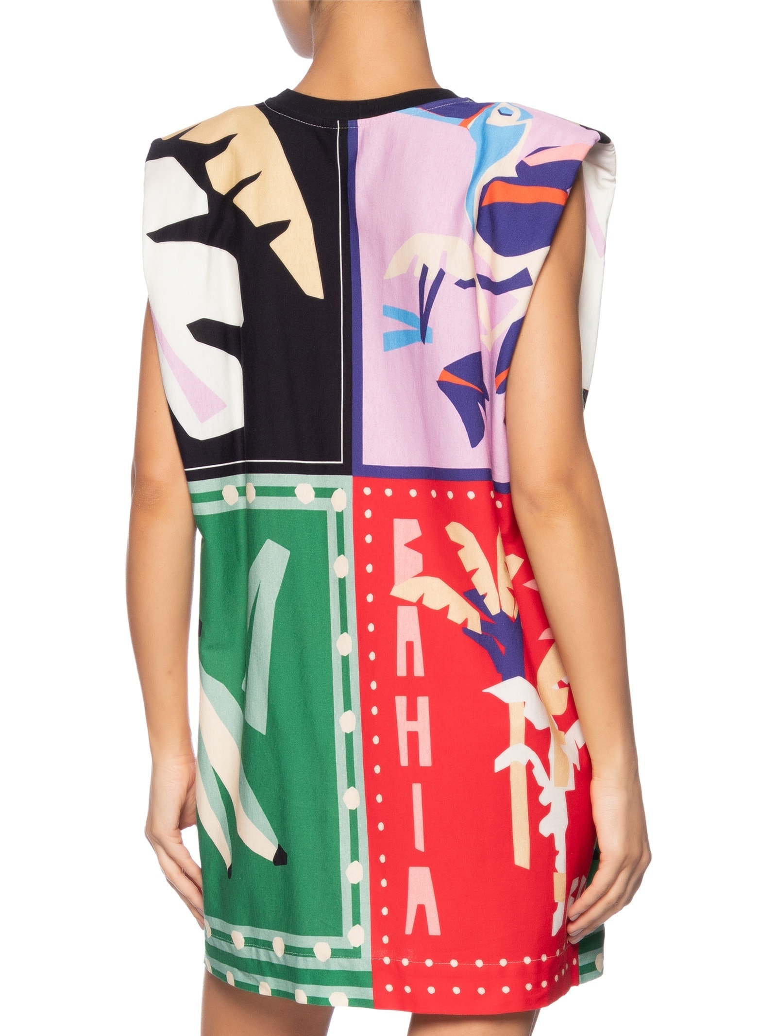 Vestido Curto Ombreira Lenço Brasil Verde Farm