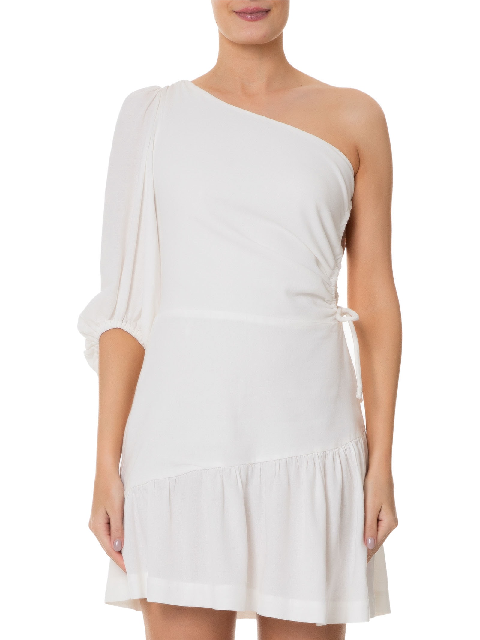 Vestido Curto Ombro Só - Off White