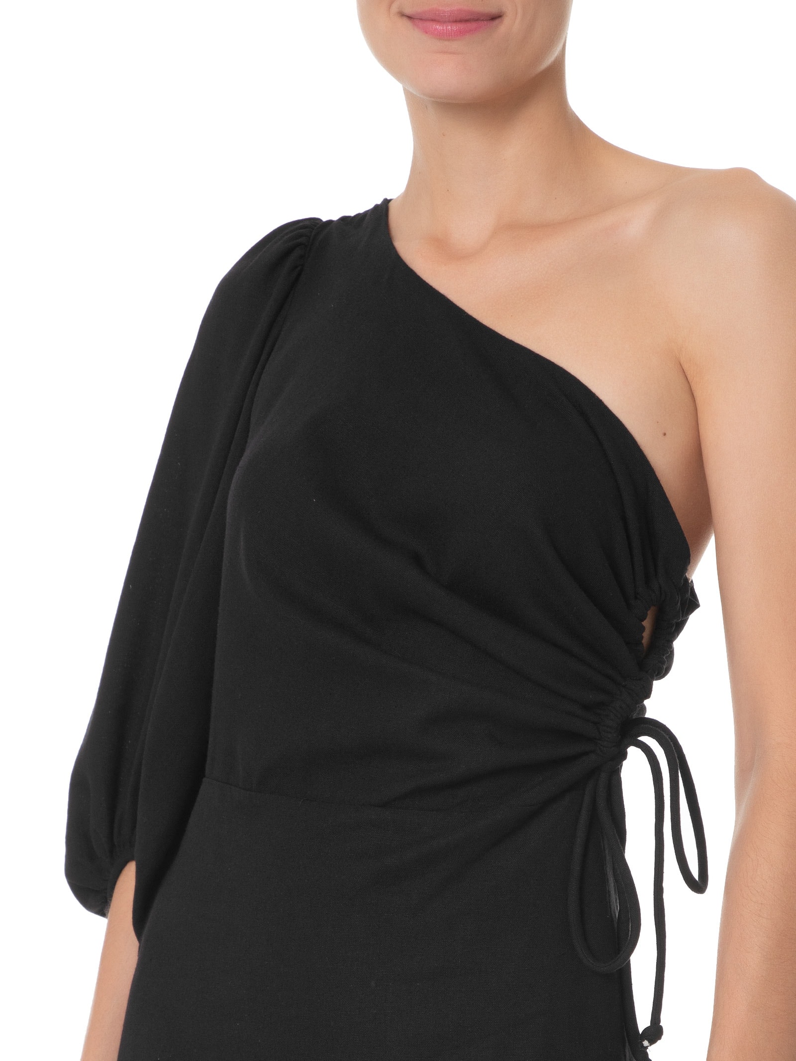 Farm - Vestido Curto Ombro Só - Preto