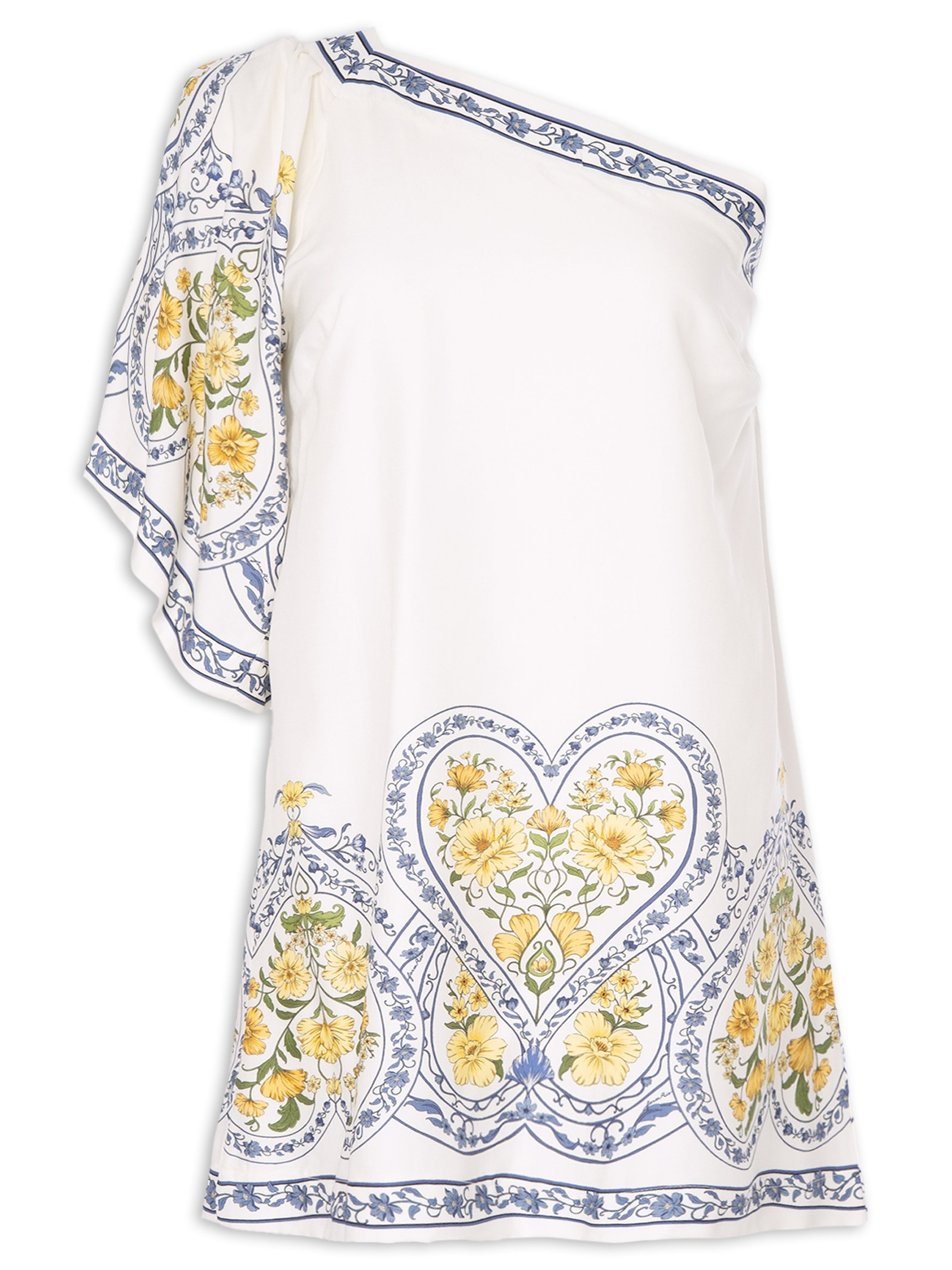 Vestido Curto Ombro Só Romance Boho Azul Farm