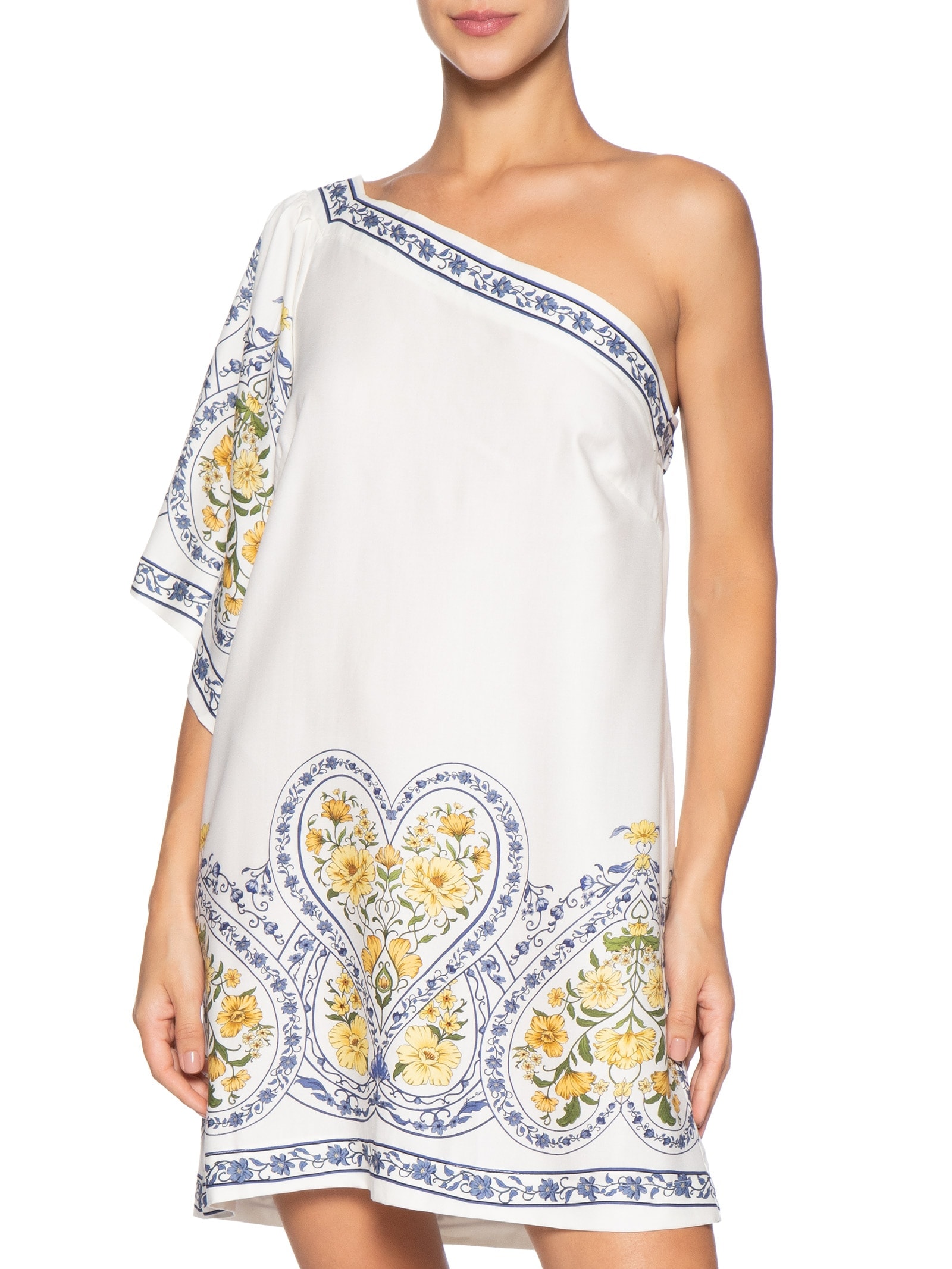 Vestido Curto Ombro Só Romance Boho Azul Farm