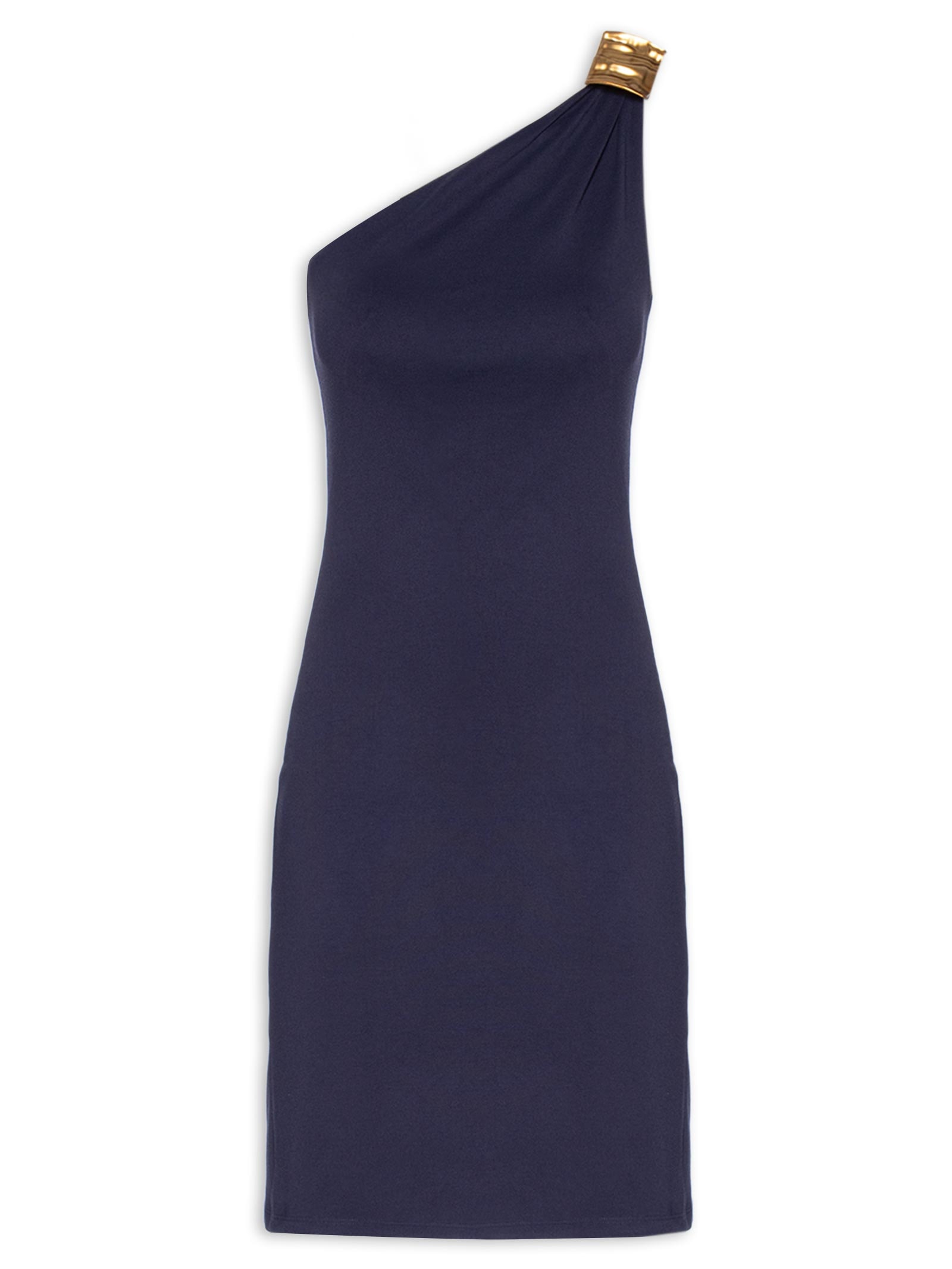Vestido Curto Ombro Único Azul Lança Perfume