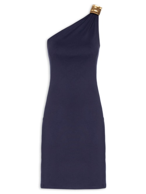 Vestido Curto Ombro Único - Azul
