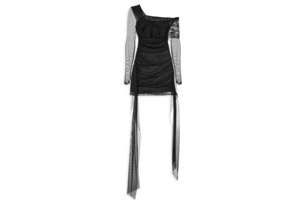 Vestido Curto Ombro Único - Preto