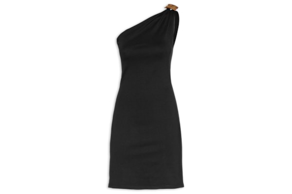 Vestido Curto Ombro Único - Preto