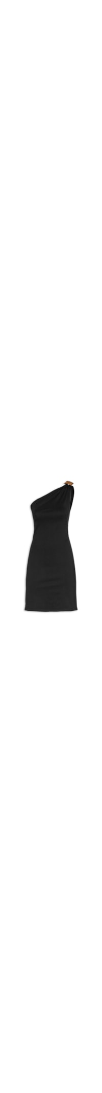 Vestido Curto Ombro Único - Preto