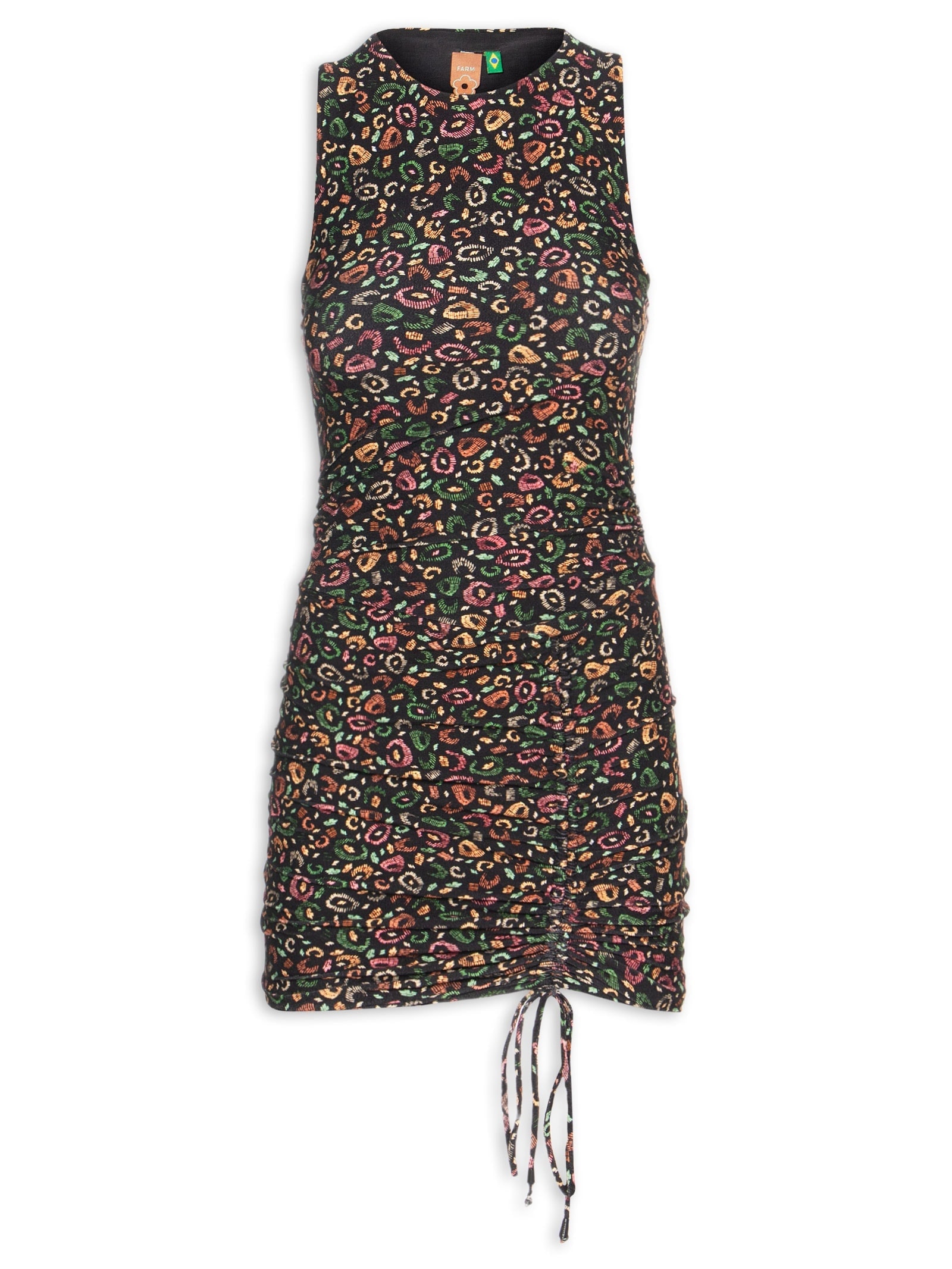 Vestido Curto Onça Borogodó Preto Farm
