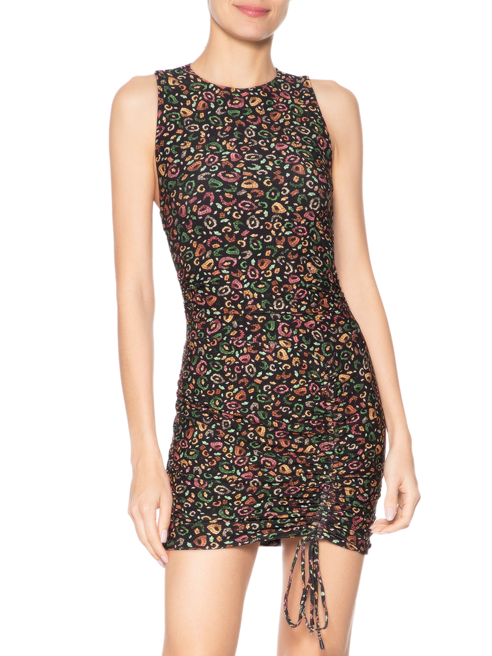 Vestido Curto Onça Borogodó Preto Farm