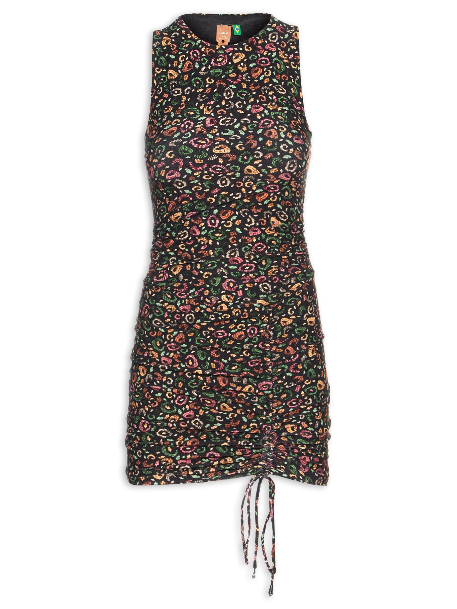 Vestido Curto Onça Borogodó Preto Farm