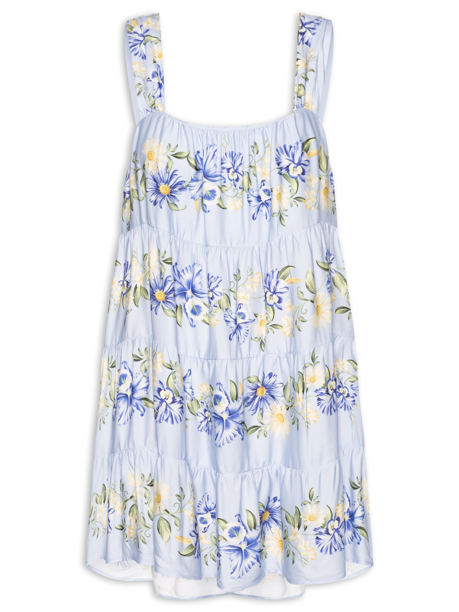 Vestido Curto Orquidário Azul Farm