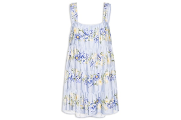 Vestido Curto Orquidário - Azul