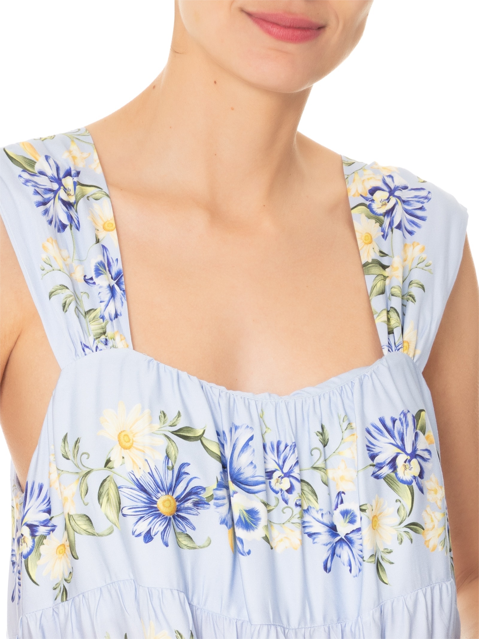 Vestido Curto Orquidário Azul Farm