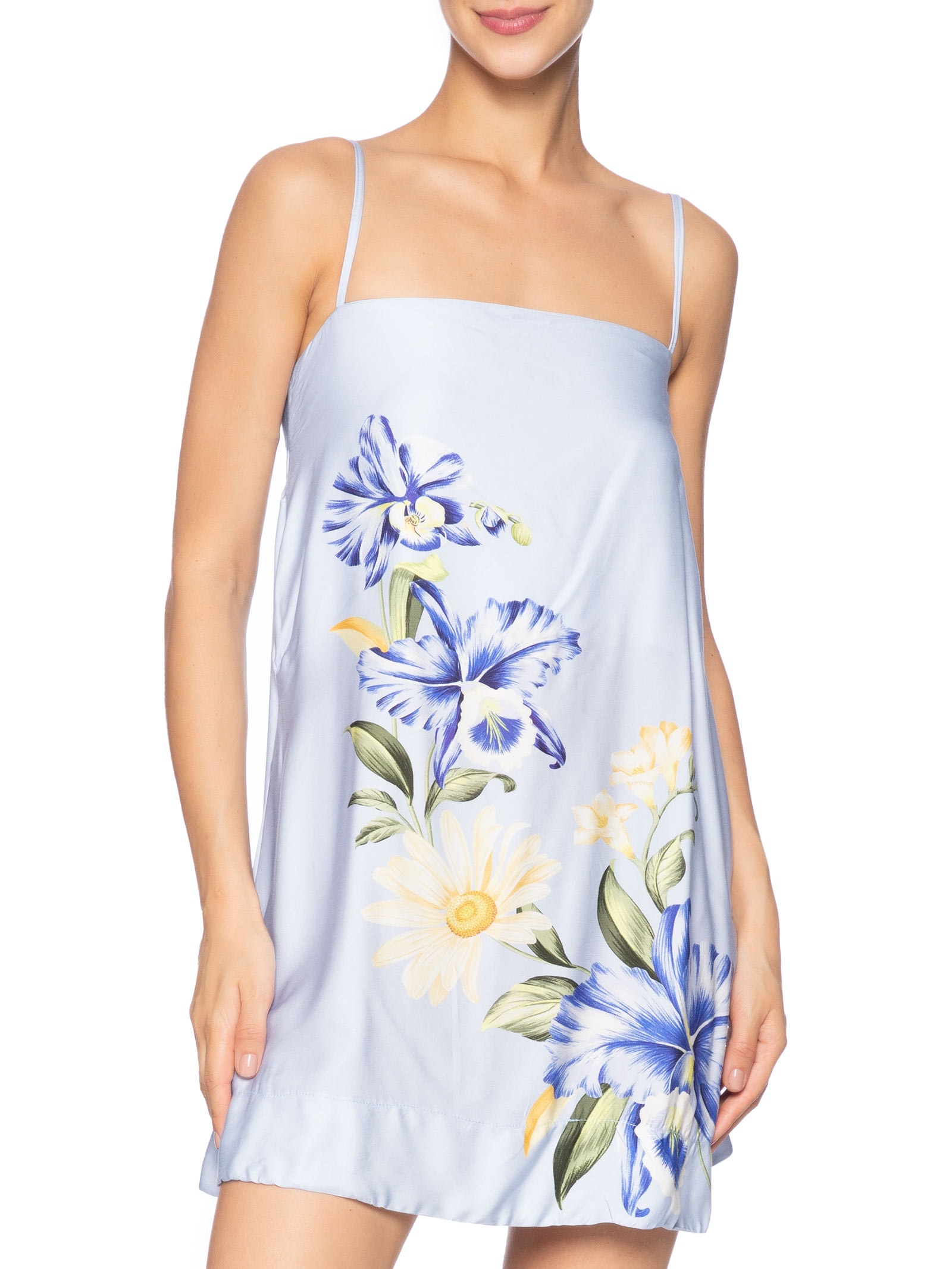 Vestido Curto Orquidário Azul Farm