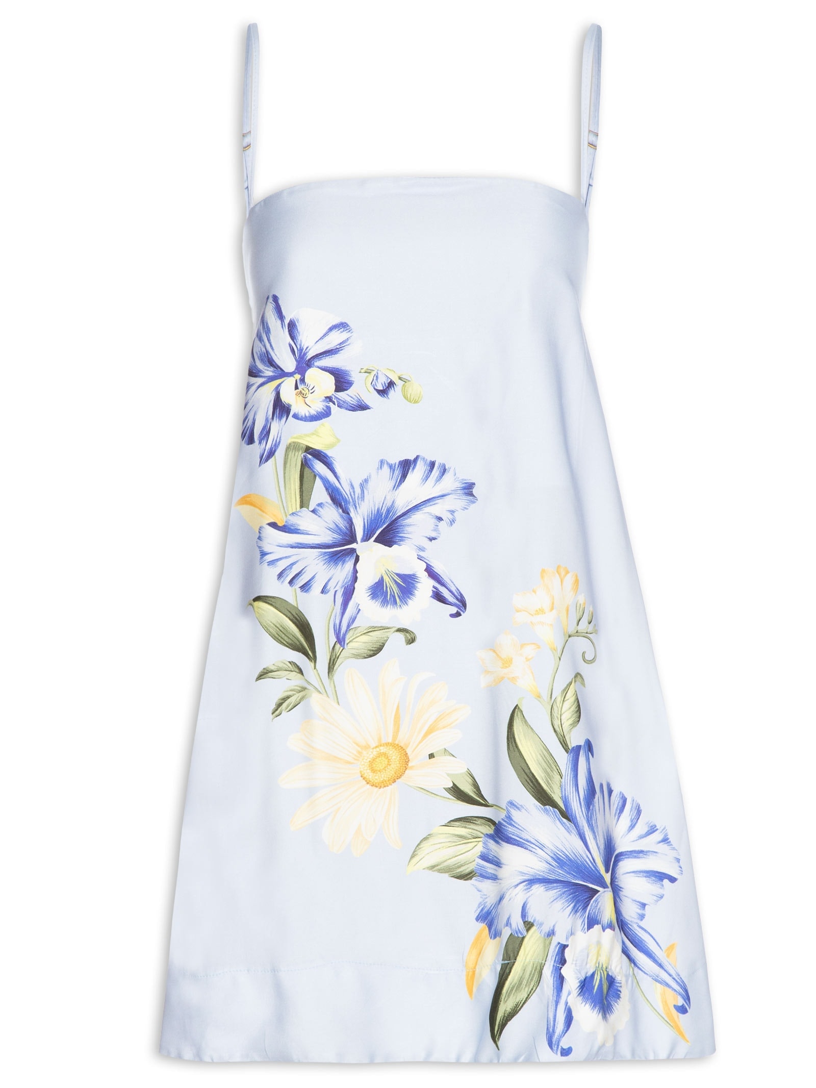 Vestido Curto Orquidário Azul Farm