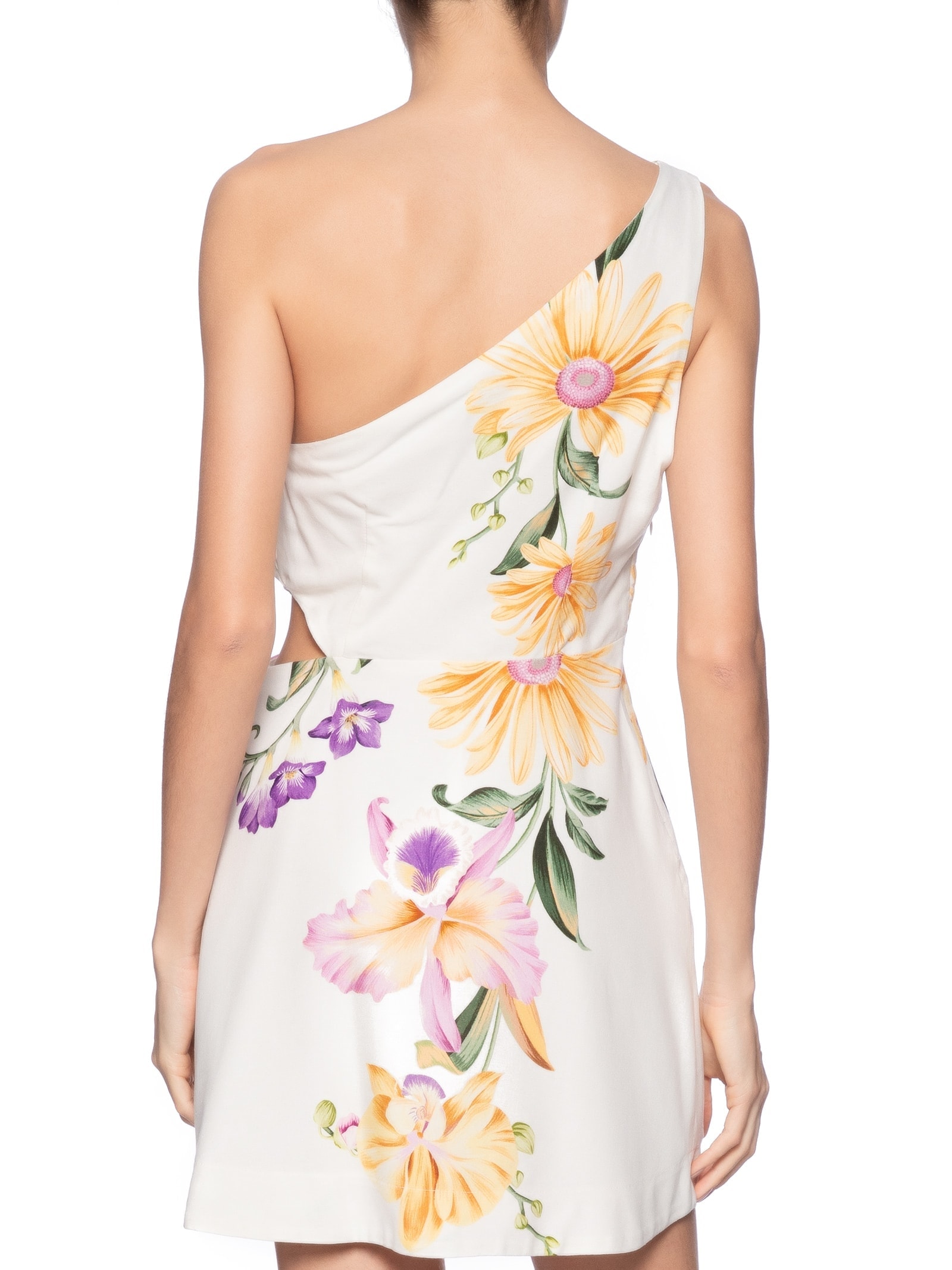 Vestido Curto Orquidário Off White Farm