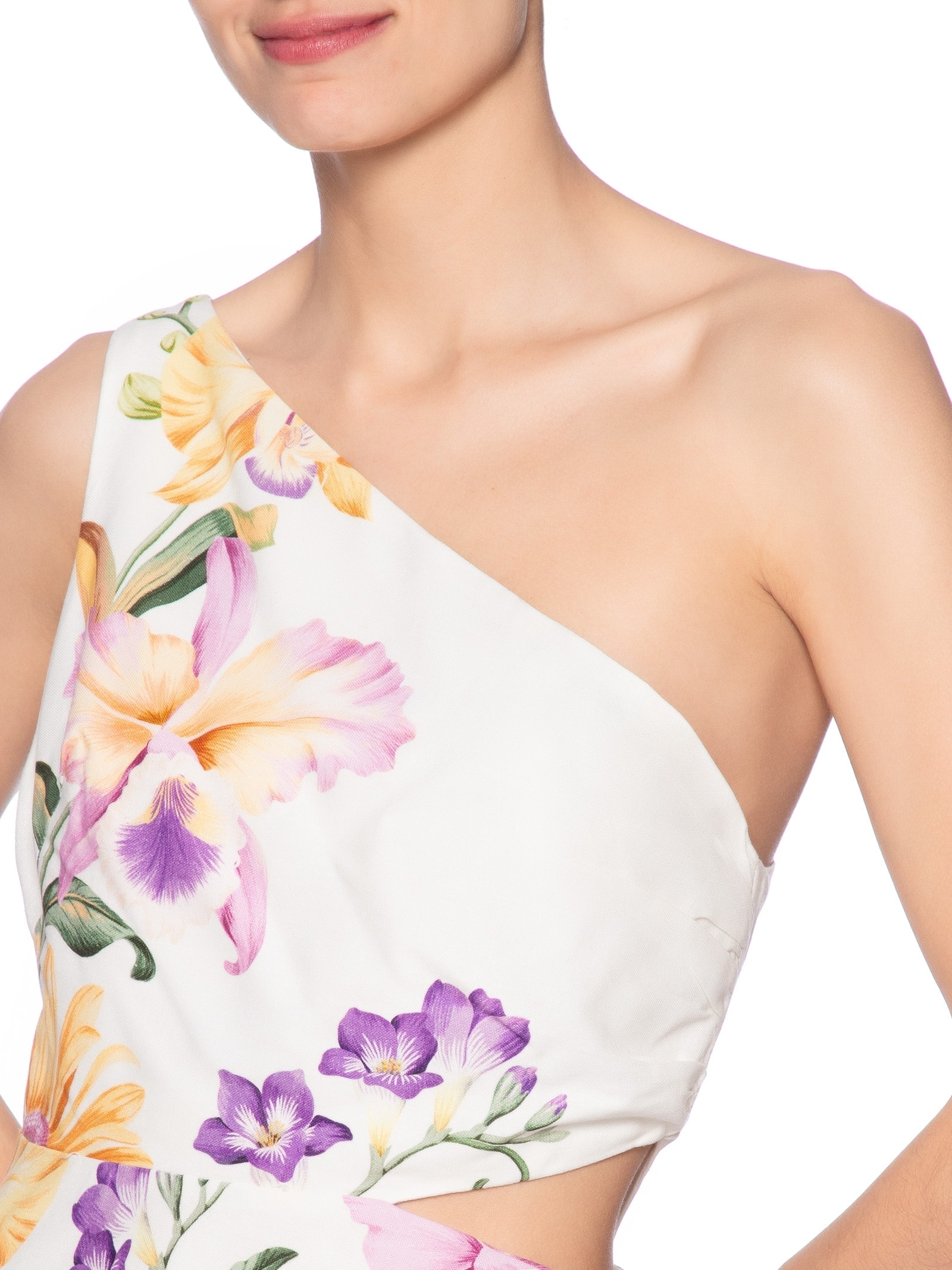 Vestido Curto Orquidário Off White Farm