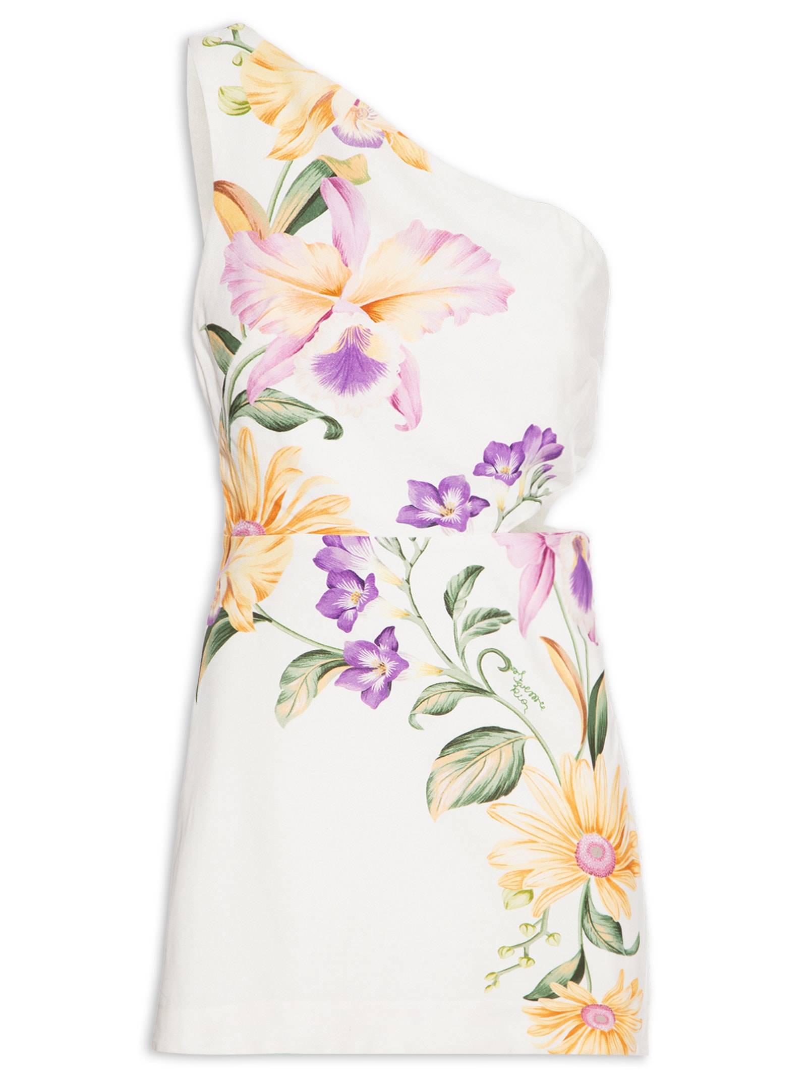 Vestido Curto Orquidário Off White Farm