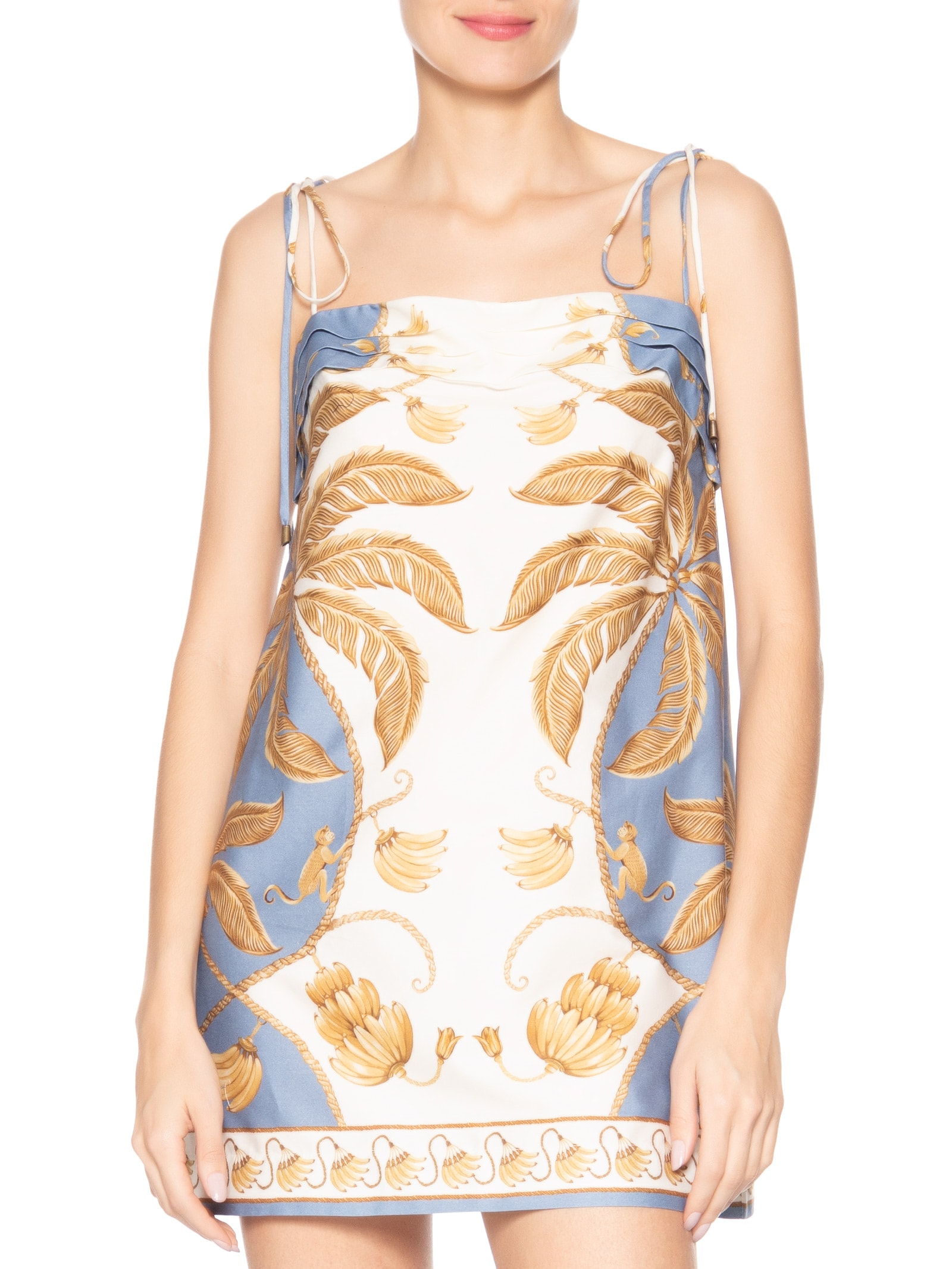 Vestido Curto Ourinho Tropical Branco Farm