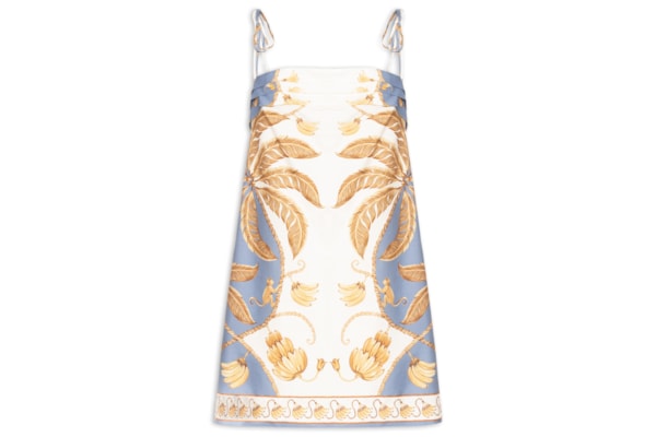 Vestido Curto Ourinho Tropical - Branco