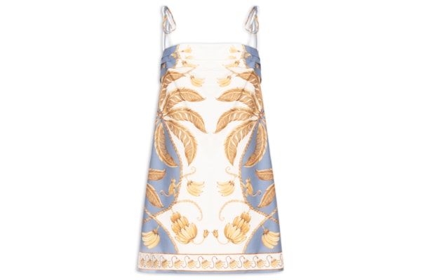 Vestido Curto Ourinho Tropical - Branco