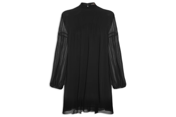 Vestido Curto Pala Liso – Preto