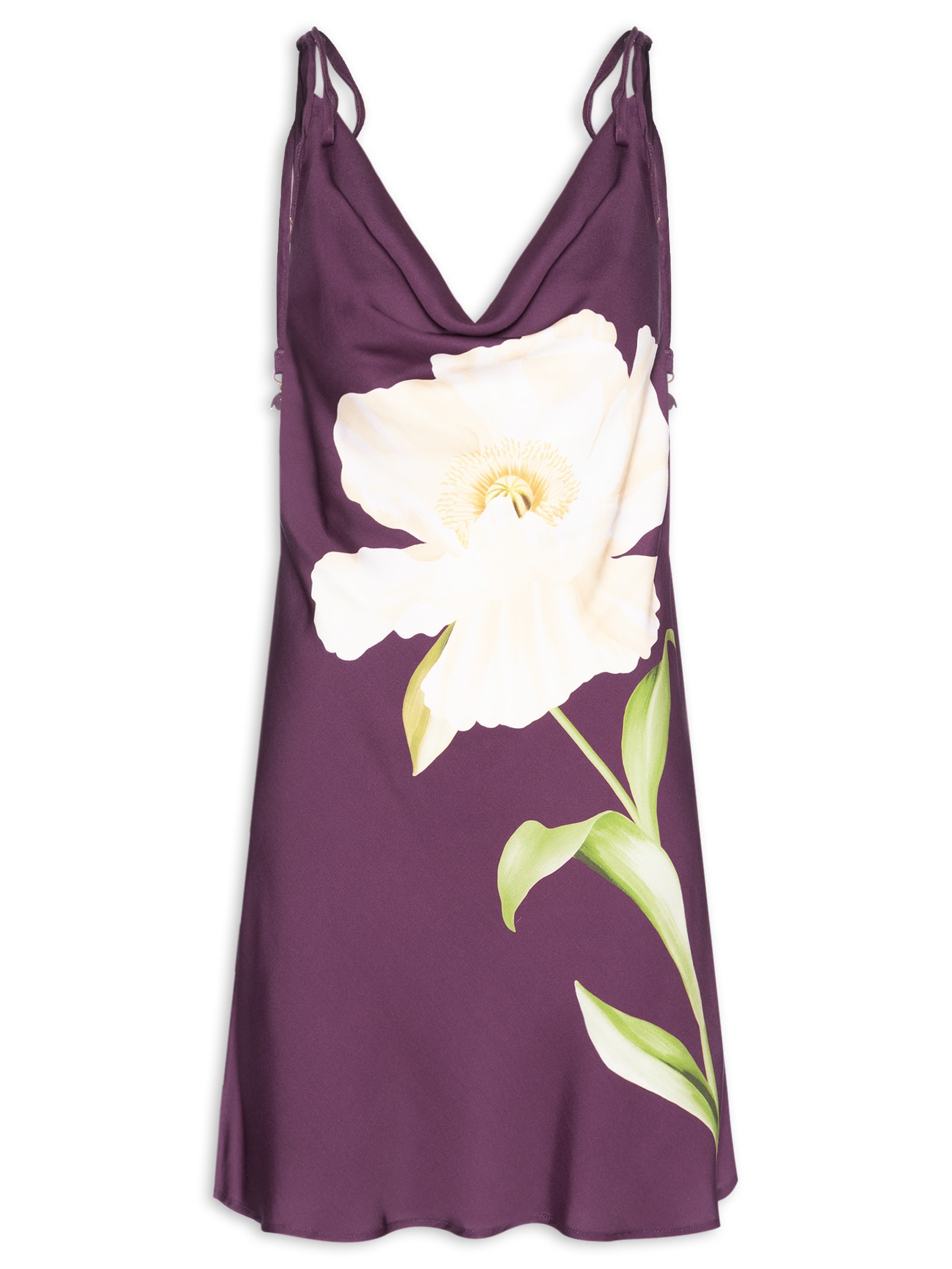 Vestido Curto Papoula Roxo Farm