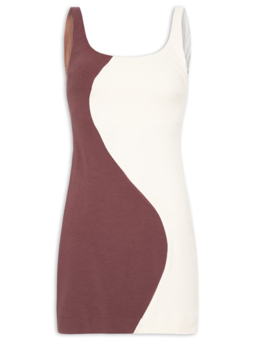 Vestido Curto Patch Ondas – Marrom