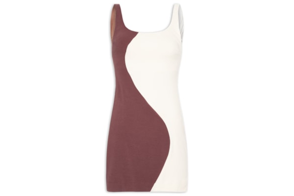 Vestido Curto Patch Ondas - Marrom