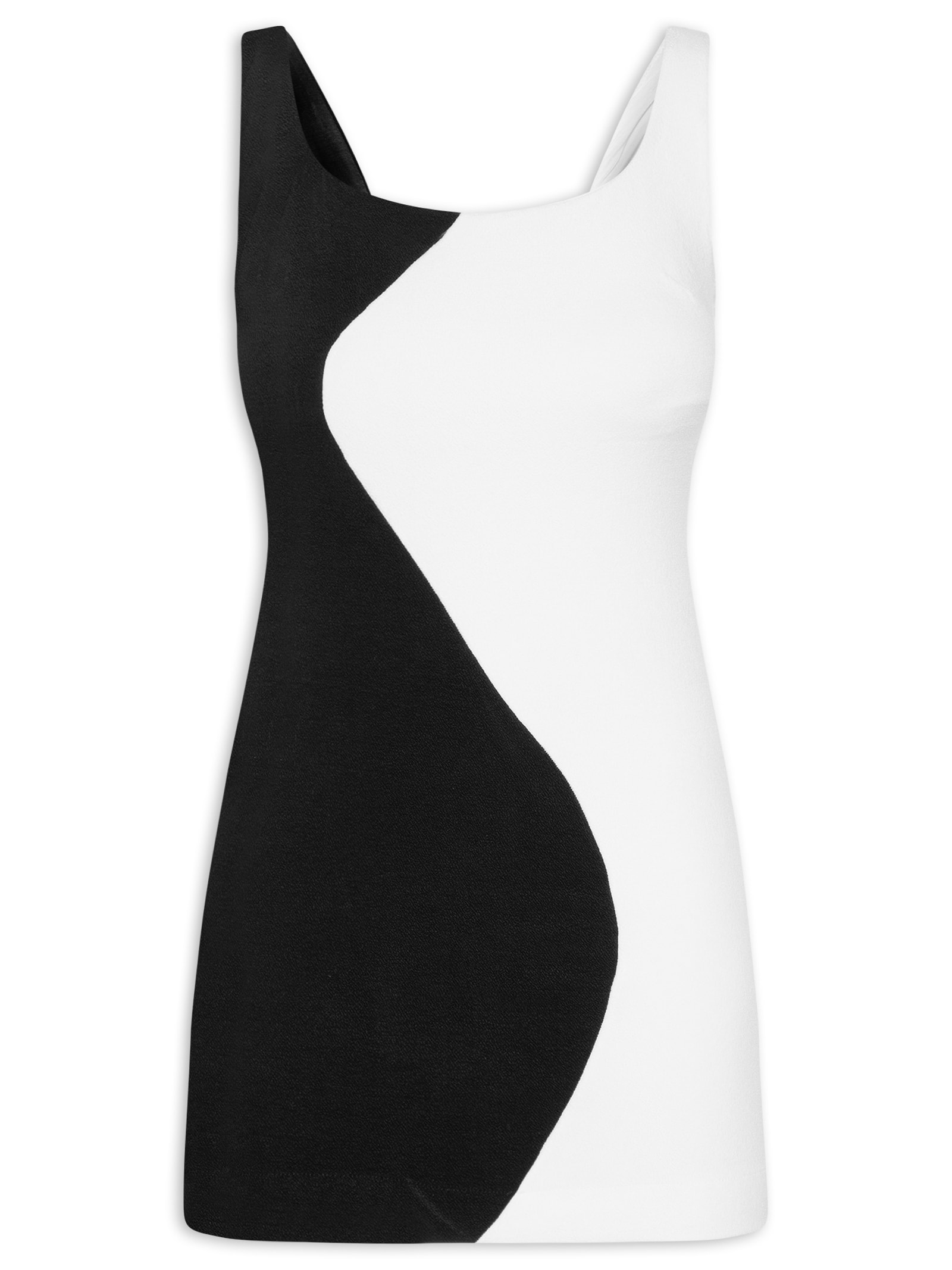 Vestido Curto Patch Ondas Preto  Farm