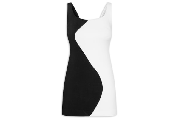 Vestido Curto Patch Ondas - Preto 